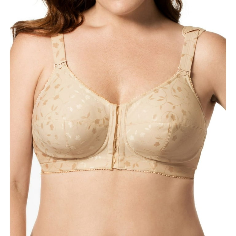 Women's Elila 1515 Jacquard Front Close Wireless Softcup Bra (Nude 38L) 