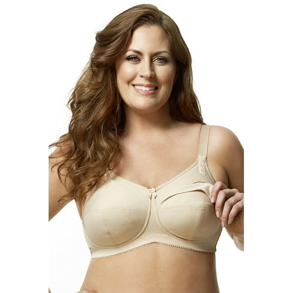 Women's Elila 1613 Cotton Cup Wireless Soft Cup Nursing Bra (Nude 36D)