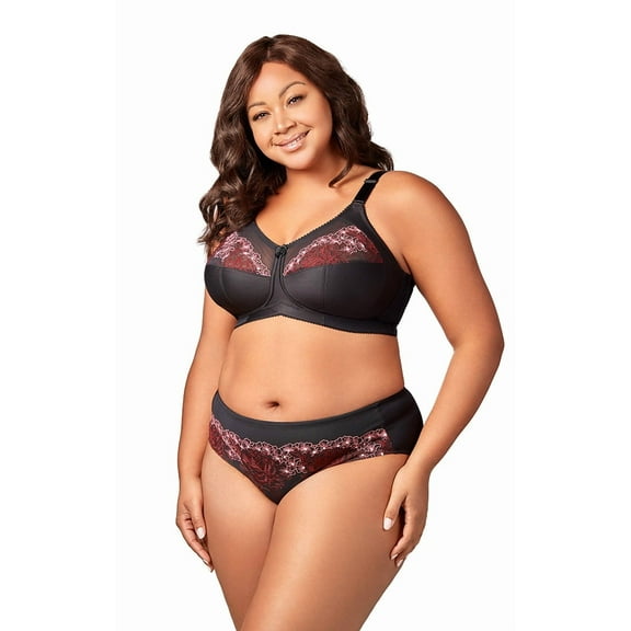 Elila Women's Plus Size Star Curves Softcup Bra, Full Coverage Wire-Free, Style 1801 Black
