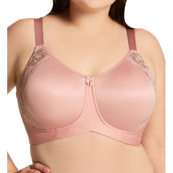 Elila Women's Plus Size Fancy Smooth Curves Molded Wire-Free Bra, Full Coverage, Style 1903 Dusty Rose