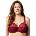 thumbnail image 1 of Women's Elila 2021 Glamour Satin & Embroidery Underwire Bra (Burgundy 40K), 1 of 4