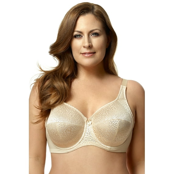 Women's Elila 2211 Leopard Lace Underwire Bra (Nude 36G)