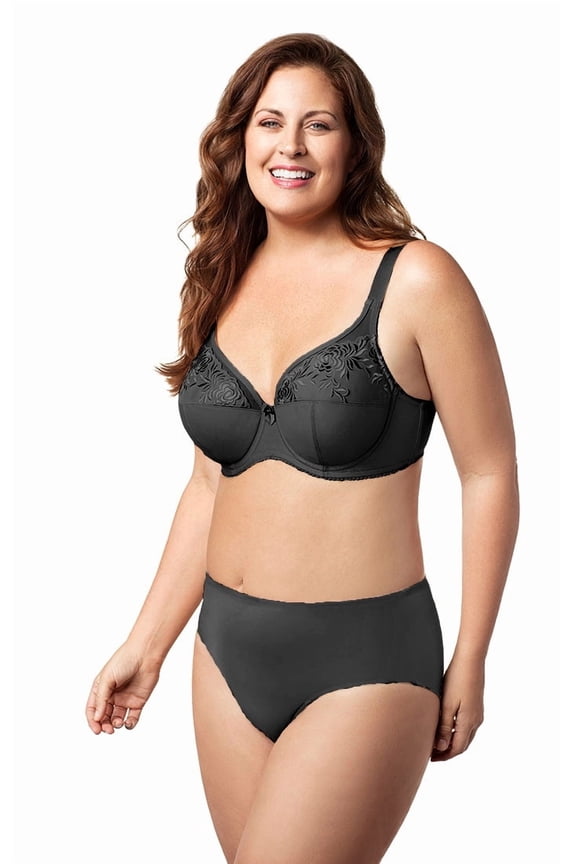 Women's Plus Size Back to Basics Underwire Bra, Full Coverage & Support, Style 2401 Black