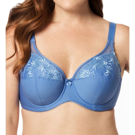 Women's Elila 2401 Embroidered Microfiber Underwire Bra (Celestial Blue 38I)