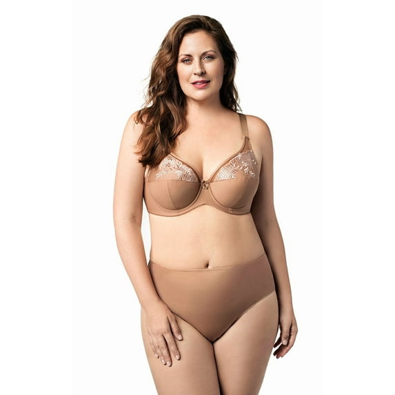 Elila Women's Plus Size Back to Basics Underwire Bra, Full Coverage & Support, Style 2401 Mocha