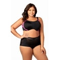 thumbnail image 1 of Elila Women's Plus Size Curvy Moves Underwire Sports  Bra, Full Coverage High Impact Support, Style 2511 Black & Fuchsia, 1 of 3