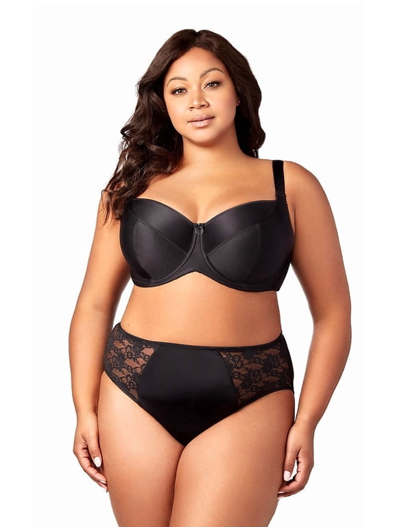 Women's Plus Size Simple Curves Underwire Balcony Bra, Medium Coverage Lift & Support, Style 2818 Black