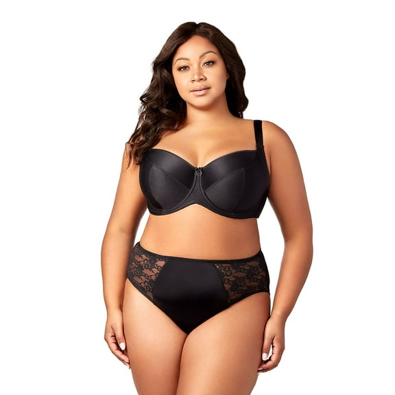 Elila Women's Plus Size Simple Curves Underwire Balcony Bra, Medium Coverage Lift & Support, Style 2818 Black