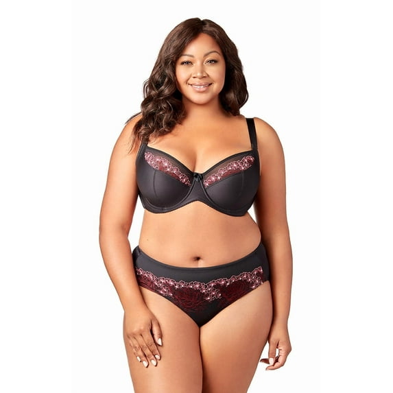 Elila Women's Plus Size Star Curves Balcony Underwire Bra, Medium Coverage, Style 2918 Black