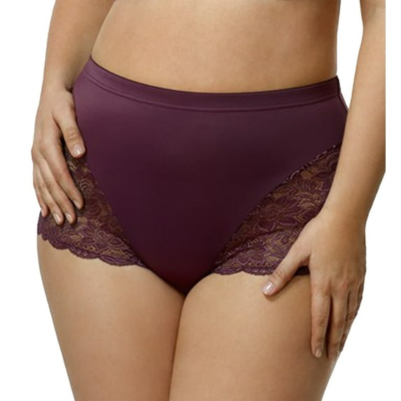 Women's Elila 3311 Cheeky Stretch Lace Panties (Plum 3X)