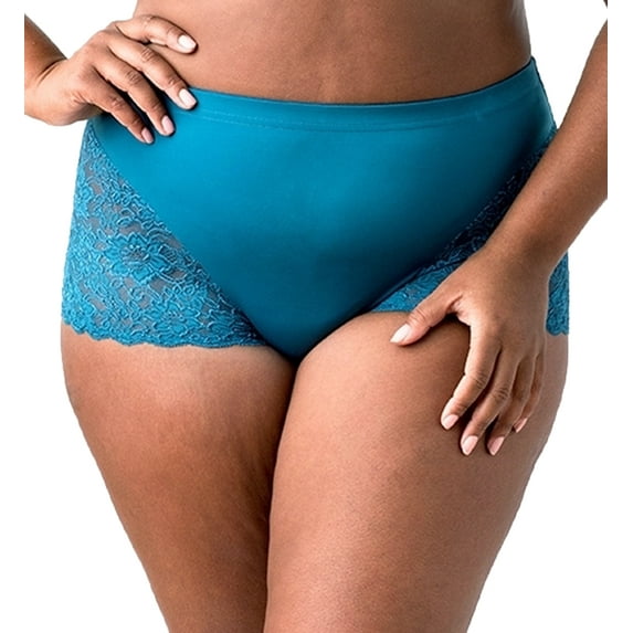 Women's Elila 3311 Cheeky Stretch Lace Panties (Teal M)