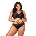thumbnail image 1 of Elila Women&rsquo;s Plus Size Super Curves Jacquard Panty, Medium Coverage Brief, Style 3405 Black, 1 of 3