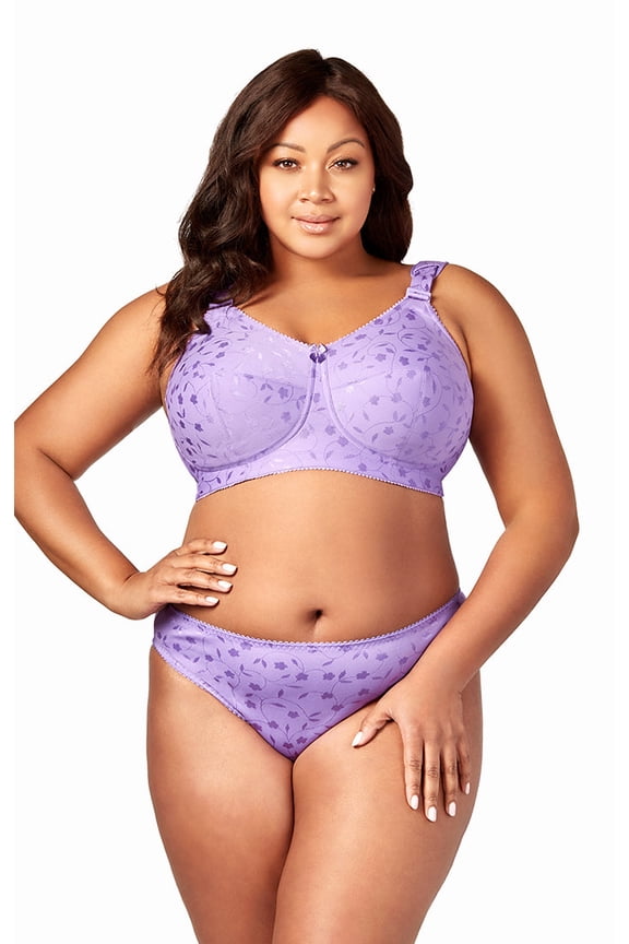 Women’s Plus Size Super Curves Jacquard Panty, Medium Coverage Brief, Style 3405 Lilac