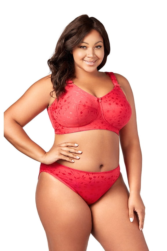 Women&rsquo;s Plus Size Super Curves Jacquard Panty, Medium Coverage Brief, Style 3405 Red