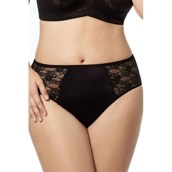 Women's Elila 3503 Lace and Microfiber Panty (Black 3X)