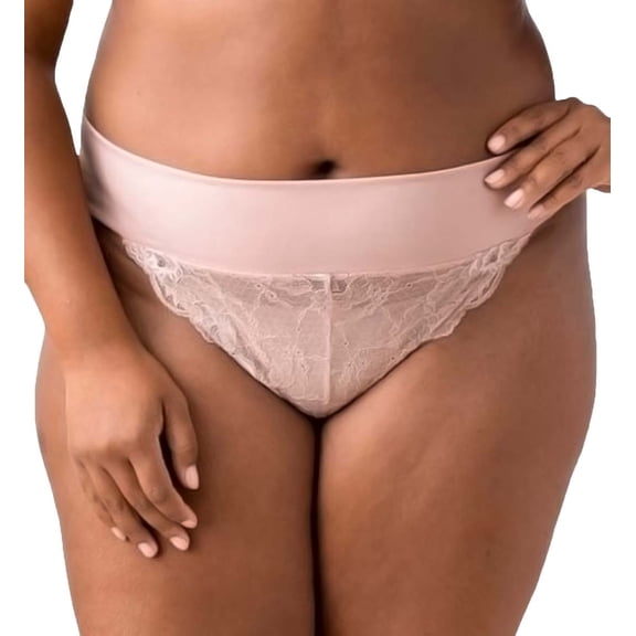 Women's Elila 3903 Microfiber & Lace Tanga Panty (Dusty Rose 3X)