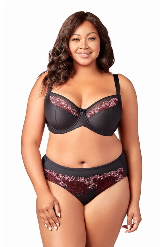 Women’s Plus Size Star Curves Panty, Medium Coverage Brief, Style 3918 Black