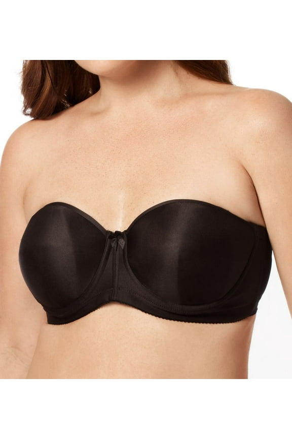 Women's Elila 4820 Strapless Molded Spacer Foam Underwire Bra (Black 34F)