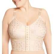 Womens Elila 5415 Jacquard Wireless Soft-cup Front Hook Longline Bra Nude 38F