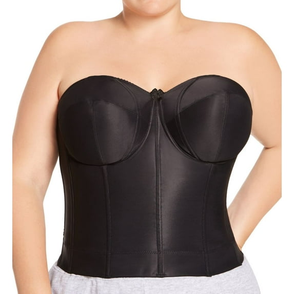 Women's Elila 6421 Long Strapless Longline Underwire Bra (Black 36I)