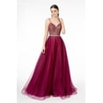 thumbnail image 1 of Women's Elizabeth K A-line Gown Wine Burgundy Gl2991 Size S, 1 of 4