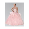 thumbnail image 1 of Women's Elizabeth K Beaded Illusion Ballgown With Bolero Gl2378 Blush Pink Size L, 1 of 5