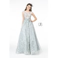 thumbnail image 1 of Women's Elizabeth K Embroidered Cap Sleeve Gown Gl2890 Silver Size 2XL, 1 of 4