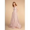 thumbnail image 1 of Women's Elizabeth K Glitter A-line Gown With Pockets Gl2506 Baby Pink Size XS, 1 of 5