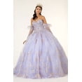 thumbnail image 1 of Women's Elizabeth K Glitter Print Summer Strapless Ball Gown Gl1944 Lilac Lavender Size XL, 1 of 5