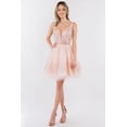 thumbnail image 1 of Women's Elizabeth K Glitter Print Summer V Neck Short Dress Gs1965 Blush Pink Size S, 1 of 5