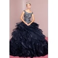 thumbnail image 1 of Women's Elizabeth K Jeweled Cap Sleeve Ball Gown Gl1600 Navy Blue Size 2XL, 1 of 5
