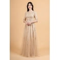 thumbnail image 1 of Women's Elizabeth K Lace 3 4 Sleeve A-line Gown Gl3629 Dress Champagne Goldish Beige Size XL, 1 of 4