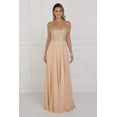 thumbnail image 1 of Women's Elizabeth K Long Embellished Chiffon Gown Gl1571 Champagne Goldish Beige Size XS, 1 of 4
