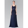 thumbnail image 1 of Women's Elizabeth K Long Pleated Cutout Dress Gl2366 Navy Blue Size M, 1 of 5