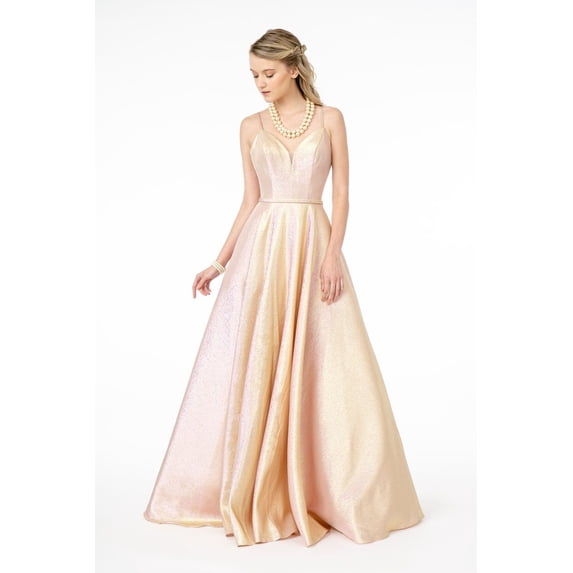 Women's Elizabeth K Mikado A-line Prom 2026 Dress Gl2951 Rose Pinkgold Size XL
