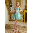 thumbnail image 1 of Women's Elizabeth K Off Shoulder A-line Homecoming Party Dress Elizab Sage Green Size S, 1 of 4