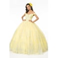 thumbnail image 1 of Women's Elizabeth K Off Shoulder Glitter Gown Gl2910 Yellow Size M, 1 of 5