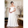 thumbnail image 1 of Women's Elizabeth K Off Shoulder Satin Gown Gl1908 Ivory Size 4XL, 1 of 5