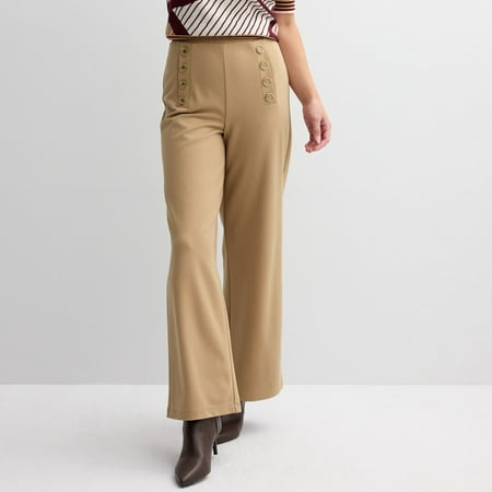 Women's Ellen Tracy High-Rise Wide Leg Sailor Pants Color: Camel Size: X LARGE