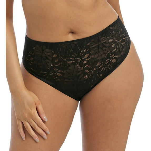 Women's Elomi Best EL0553 Kelsey High Leg Brief Panty (Black M)