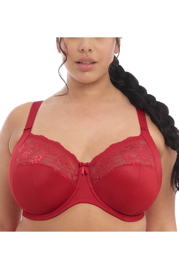 Women's Elomi Best EL4111 Morgan Underwire Banded Bra (Haute Red 36JJ)