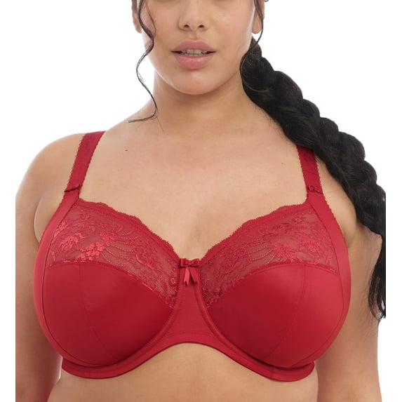 Women's Elomi Best EL4111 Morgan Underwire Banded Bra (Haute Red 42G)
