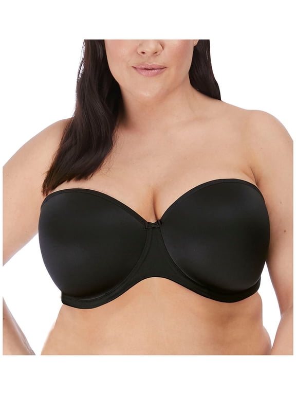 Women's Elomi Best EL4300 Smooth Underwire Moulded Convertible Strapless Bra (Black 38HH)