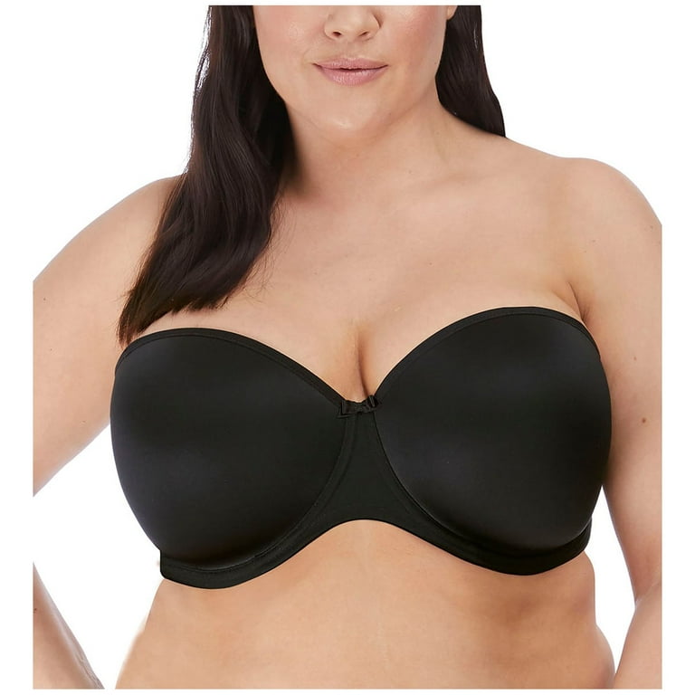 Women's Elomi Best EL4300 Smooth Underwire Moulded Convertible Strapless Bra  (Black 40G) 