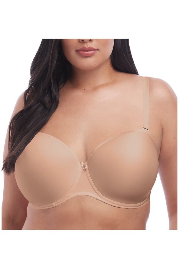 Women's Elomi Best EL4300 Smooth Underwire Moulded Convertible Strapless Bra (Sahara 34G)