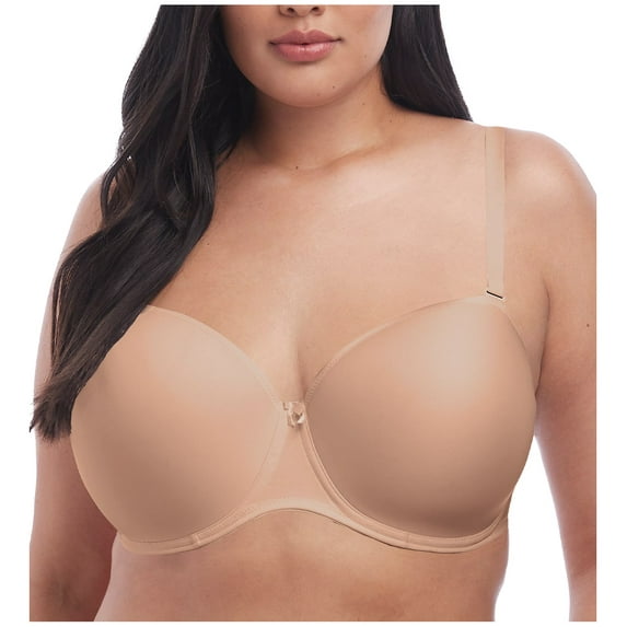 Women's Elomi Best EL4300 Smooth Underwire Moulded Convertible Strapless Bra (Sahara 38HH)