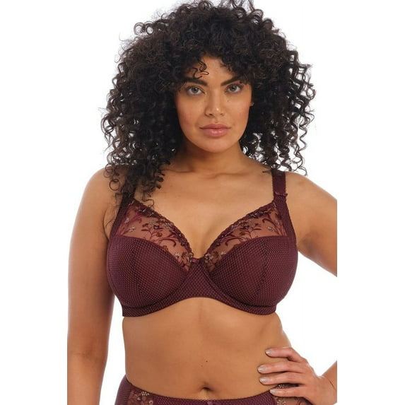 Women's Elomi Best EL4380 Charley Underwire Plunge Bra (Aubergine 40DD)