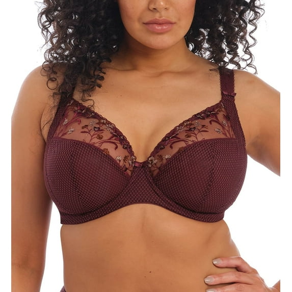 Women's Elomi Best EL4380 Charley Underwire Plunge Bra (Aubergine 40JJ)