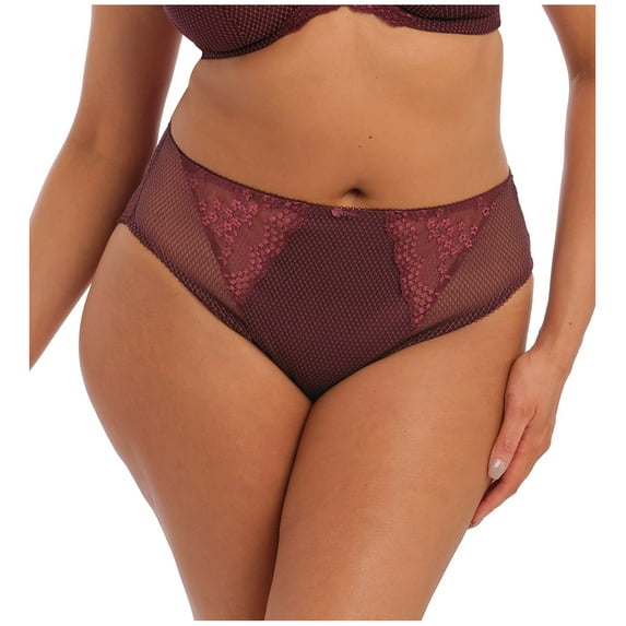 Women's Elomi Best EL4386 Charley High Leg Brief Panty (Aubergine 2X)