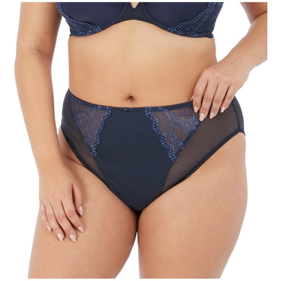 Women's Elomi Best EL4386 Charley High Leg Brief Panty (Navy 4X)